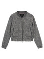 [L]ループツイード調ジップアップブルゾン/ダークグレー(413)