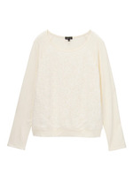 [L]レース切り替えラグランスリーブカットソー/ホワイト(001)