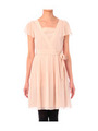 [L]消しプリーツ&カシュクールワンピース/ピンク系(071)