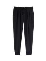 [L]裾リブゆるパンツ/ネイビー(093)