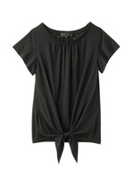 [L]前結びフレンチスリーブカットソー/ベージュ系(053)