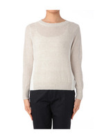 [L]配色切り替え麻混ニットプルオーバー/ブルー系(991)