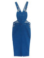 denim salopette skirt/blue