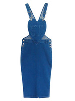denim salopette skirt/blue