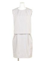 【CHIC】サイドグログランタックワンピース/ブラック