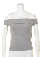 【FEMININE】オフショルレイヤードTOPS/ブラック