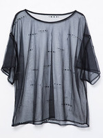 【IKUMI】IKUMI PRINT MESH T/WHITE