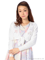 【LIZ LISA】前しばりバラカーディガン/ブルー