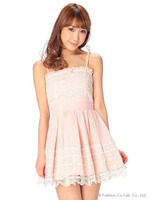 【LIZ　LISA】☆WEB　LIMITED☆オーガンジーレース使いワンピース/ブルー