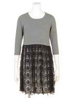 【Maybook】LACE×HIGH　GAUGE　KNIT　OP/gray