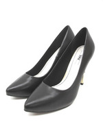 【R&E】ポイントメタルピンヒールベーシックパンプス/ホワイト