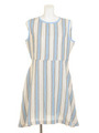【ROSE BUD】SHIRT/C SLV-LESS LONG DRESS/BEG/LT.BLU
