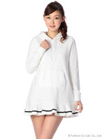 【Tralala】パーカーフレアワンピース/ホワイト