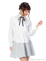 【Tralala】刺繍衿ブラウス/アイボリー