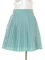 ブロードプリーツスカート/サックスブルー