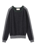 ウール配色クルーネックニット/ベージュ系(553)