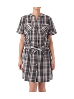 ウエストリボンシャツワンピース/ブルー系(092)