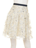 オパール×ラインフラワースカート/ライトブルー