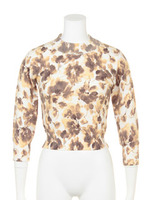 オリジナルぼかしフラワープリントニット/ブラック