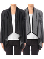 カシミヤ混リバーシブルカーディガン/ダークグレー(513)