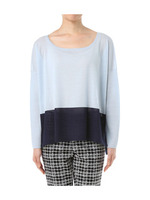 カラーブロックスクエアニット/ブルー系(590)