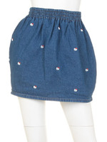 キティ刺繍デニム　スカート/SB