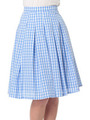 ギンガムタックフレアースカート/ネイビー