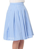 ギンガムタックフレアースカート/ネイビー