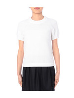 クルーネックラグラン半袖ニット/ホワイト(002)