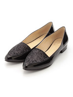 グリッターコンビポインテッドシューズ/ネイビーコンビ