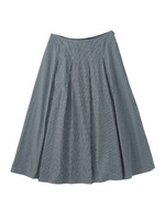 コットンストライプロングスカート/ネイビー(393)