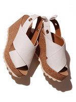 コルクウェッジサンダル/WHT