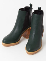 サイドゴア　ショートブーツ/グリーン