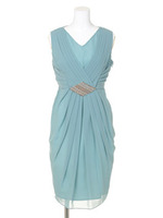 シフォンひし型ビジュードレープOP/グリーン