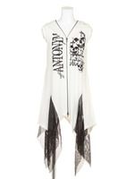 シフォン切り替えノースリパーカー/パープル