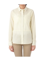 シャドーチェック別布切り替えシャツ/ネイビー系(093)