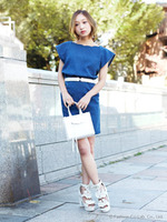 スカラデニムワンピース/ブルー