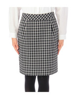 チェック織りコンパクトスカート/ブラック(219)