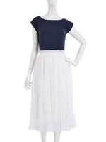 チュールプリーツドッキングOP/ブラック