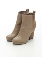 ツートンアンクルブーツ/ベージュ