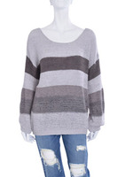 テープヤーンボーダーニット/ベージュ