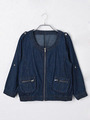 デニムジップアップブルゾン/インディゴ