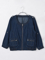 デニムジップアップブルゾン/インディゴ