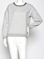 ネックビジュースウェットプルオーバー/チャコールグレー