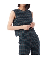 ノースリーブデザインブラウス/グリーン系(223)