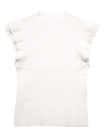 ハイネックフリルリブニットプルオーバー/ライトグレー