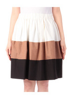 バイカラースカート/ブラウン系(344)