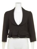 バックリボンショールカラージャケット/クロ