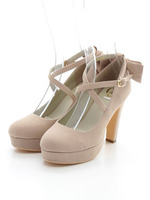 バックリボンパンプス/ピンク