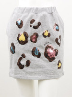 ヒョウスパンコール　　裏毛スカート/BR